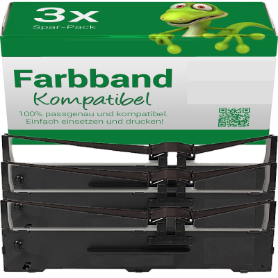 3x Farbband kompatibel zu Epson S015021 für Epson LQ-570/800/-850/-870