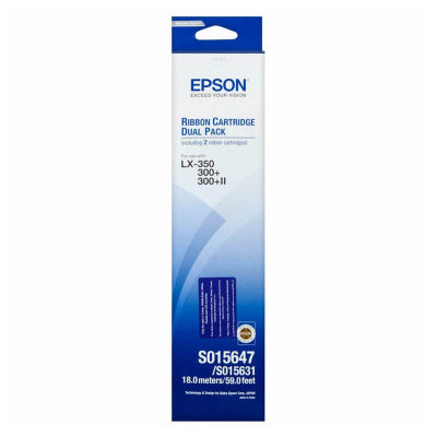 Original Epson Farbband S015647 für LX-300/300+/300+II/350 (Doppelpack)